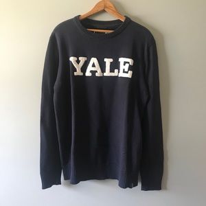 YALE Letter Navy Bruzer Sweater Ivy Leage